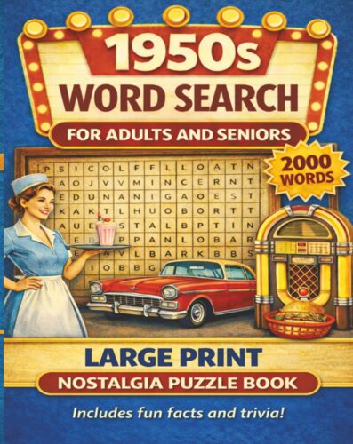 1950s Nostalgia Large Print Word Search cover