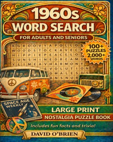 1960s Nostalgia Large Print Word Search cover