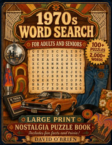 1970s Nostalgia Large Print Word Search cover