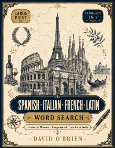 Romance Languages Mega Word Search cover