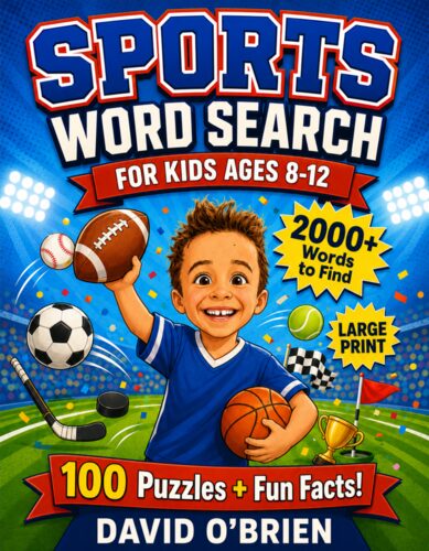 Sports Word Search for Kids cover