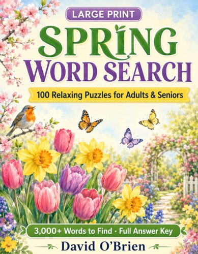 Large Print Spring Word Search cover